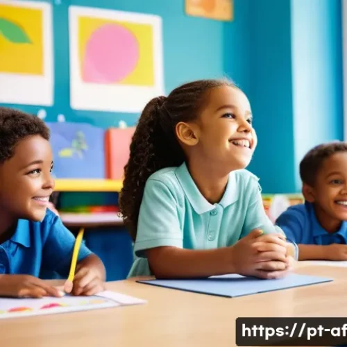 방과후지도사 근무 시간과 워라밸 - A cheerful female ATL monitor in her late 20s, wearing comfortable, professional casual attire (like...