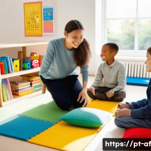 방과후지도사 실무에서 필요한 스킬 - **Prompt:** A warm, inviting after-school program classroom filled with natural light. A diverse gro...